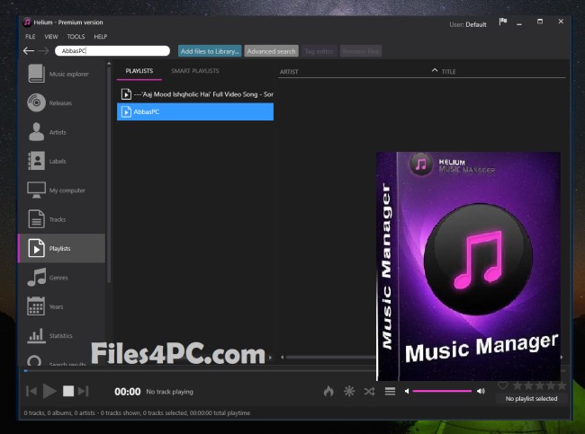 Helium Music Manager Premium Full Version Interface