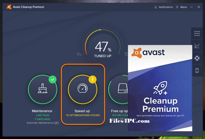 Avast Cleanup Premium 20.1 Full Version Interface