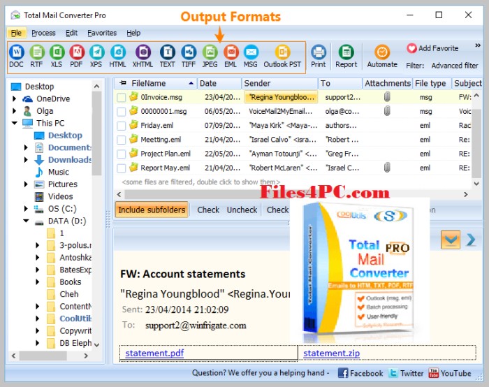 Coolutils Total Mail Converter Pro Full Version Interface