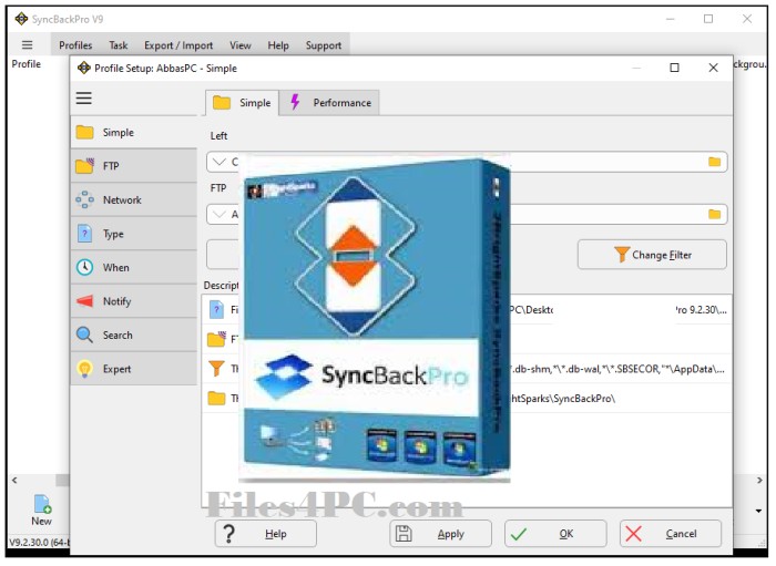SyncBackPro Full Version Interface